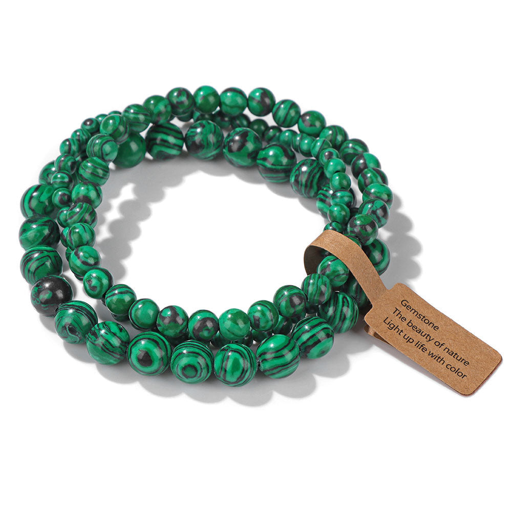3Pcs Simple Stretch Beaded Bracelet Set