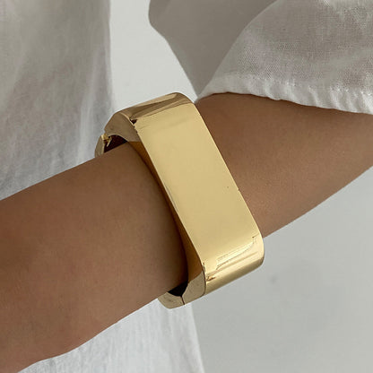 Trendy Metal Square Wide Cuff Bracelet for Women