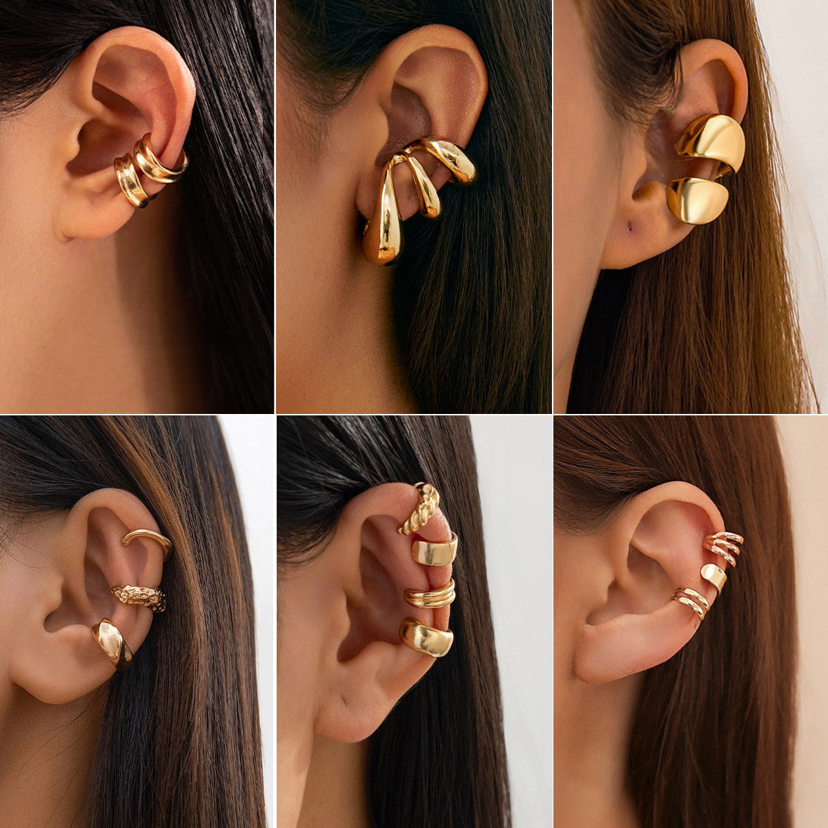 Geometric Metal Teardrop Earrings Fashion Statement Hoops