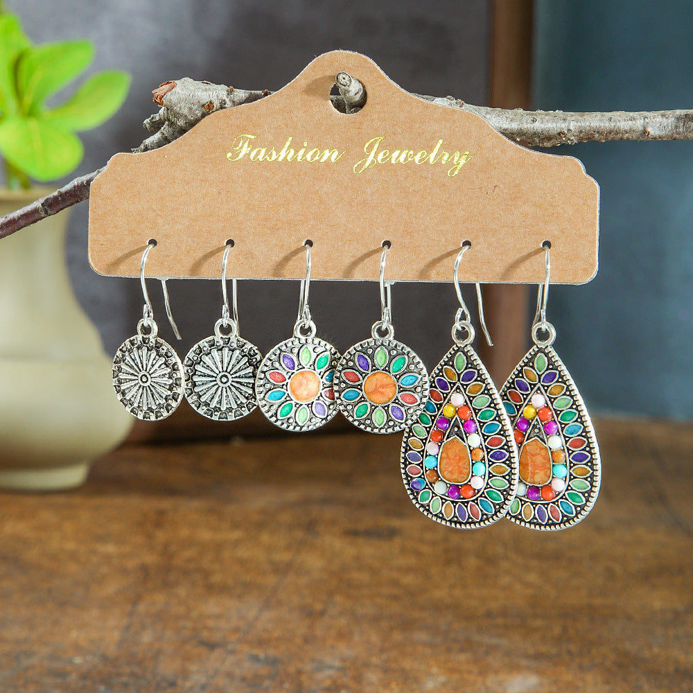 Bohemian Style Hollow Circle Drop Earrings for Women