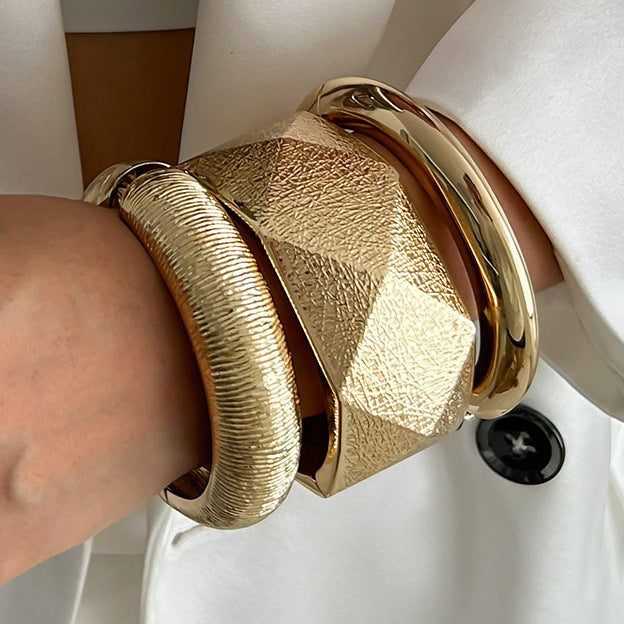 Irregular Design Alloy Bracelet Set Trendy Ins Style