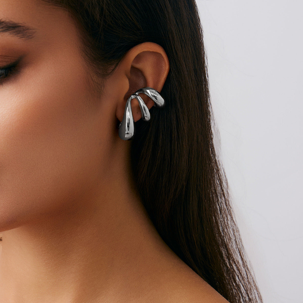 Geometric Metal Teardrop Earrings Fashion Statement Hoops