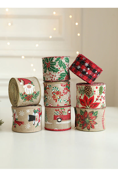 Holiday Party Decoration Supplies Christmas Burlap Ribbon