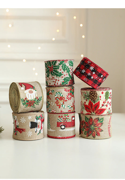 Holiday Party Decoration Supplies Christmas Burlap Ribbon