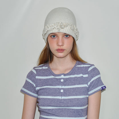 Cute Bowknot Wool Blend Beanie for Women
