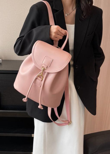 PU Leather Backpack With Structured Design