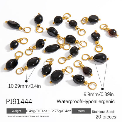 Fashion Stainless Steel Natural Stone Pendant Earrings