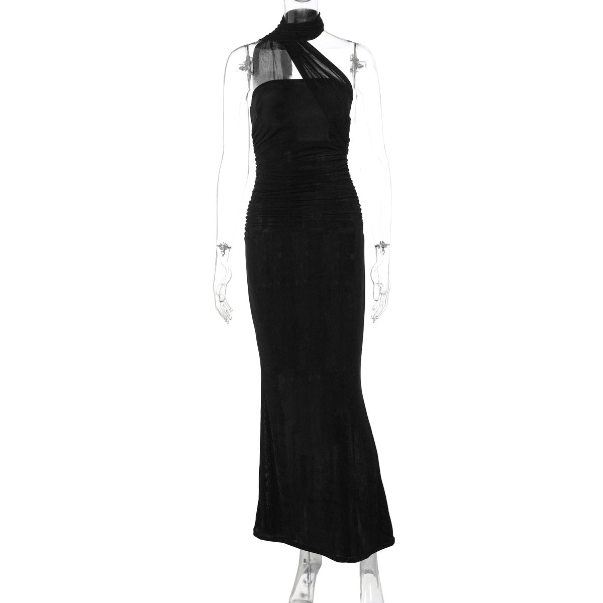 Sleeveless Bodycon Maxi Dress with Ribbons