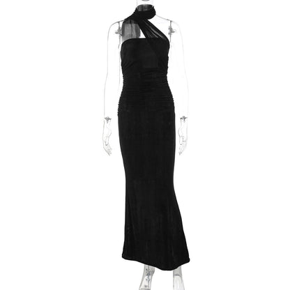 Sleeveless Bodycon Maxi Dress with Ribbons