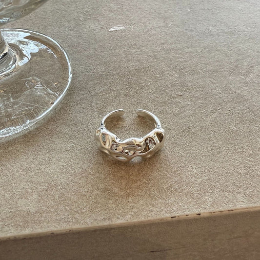 Trendy Silver Wide Open Band Ring