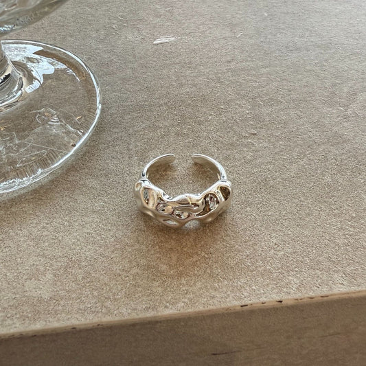 Trendy Silver Wide Open Band Ring