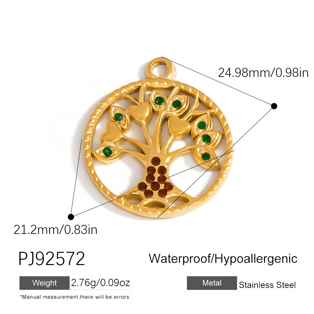 Stainless Steel Ocean-Themed DIY Flower Pendant Jewelry