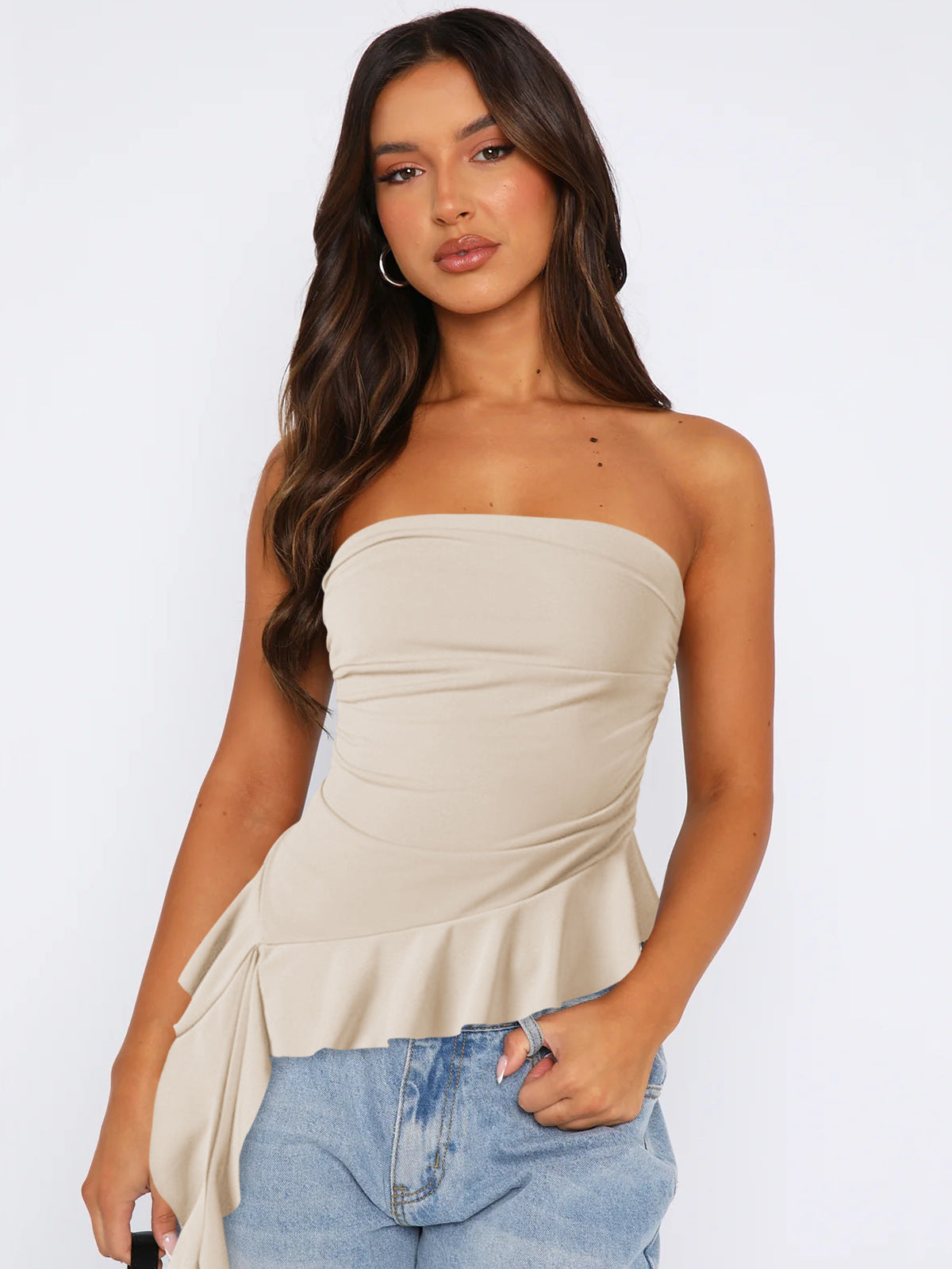 Y2K Slim Fit Fringe Crop Top for Women