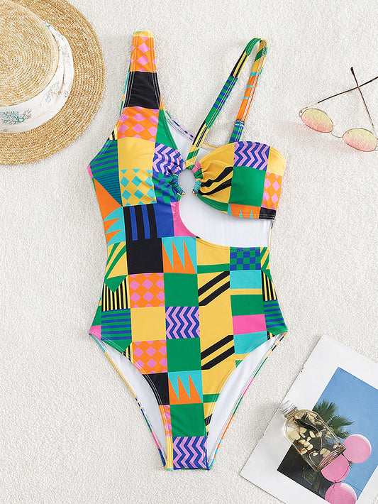 Beach Print Swimwear One-Piece Women'S Swimsuit
