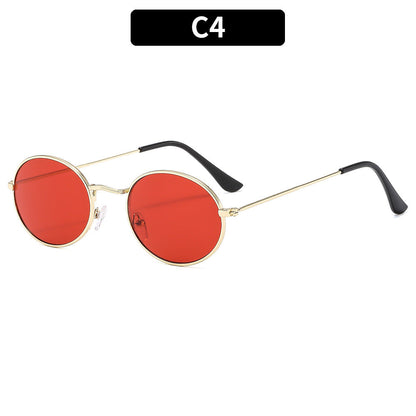 Classic Oval Metal Retro Sunglasses For Men And Women