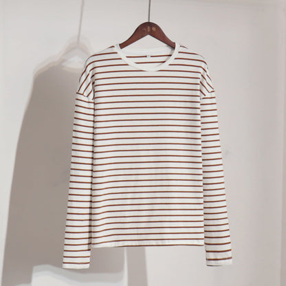 Long Sleeve Striped T-Shirt Casual Cotton Top