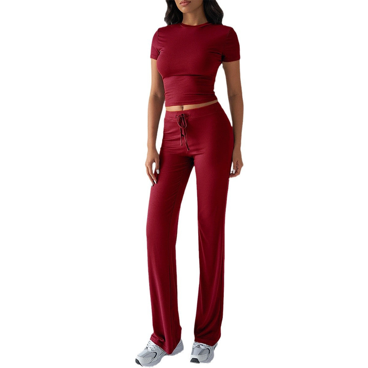 Elegant Solid Color Casual Set for Women