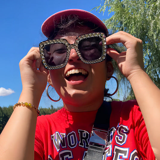 Colorful Disco Party Diamond Frame Sunglasses Retro Style
