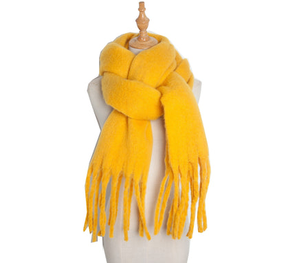 Solid Color Simple Tassel Scarves