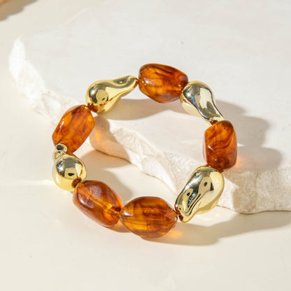 Exaggerated Acrylic Bead Bracelet Set Colorful Retro Jewelry