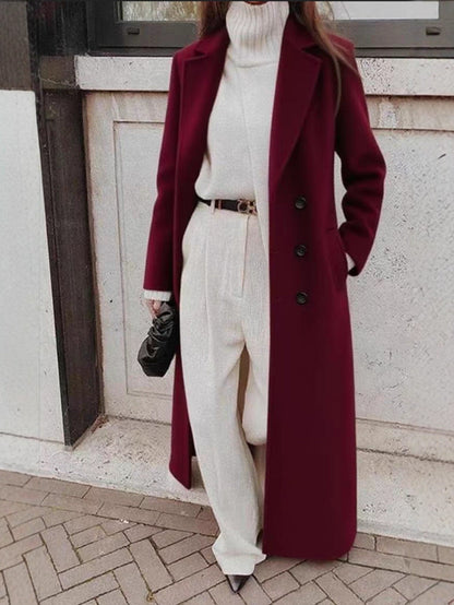 Elegant Casual Long Woolen Coat For Women