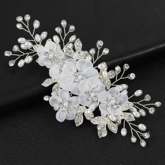 Floral Pearl Hair Clips for Girls Stage Performance Accessories