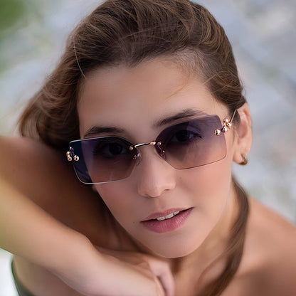 Trendy Stylish Square Metal Sunglasses UV400 Protection