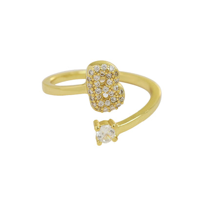 Letters AâZ Sparkling Zircon Adjustable Ring