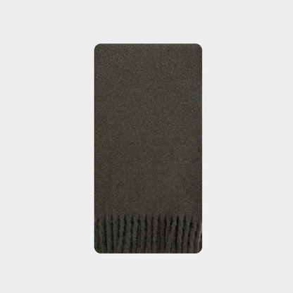 Winter Solid Color Soft Tassel Wool Blend Scarf