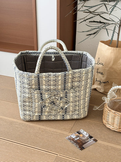 French Vine Storage Basket Stylish Lightweight Floral Organizer