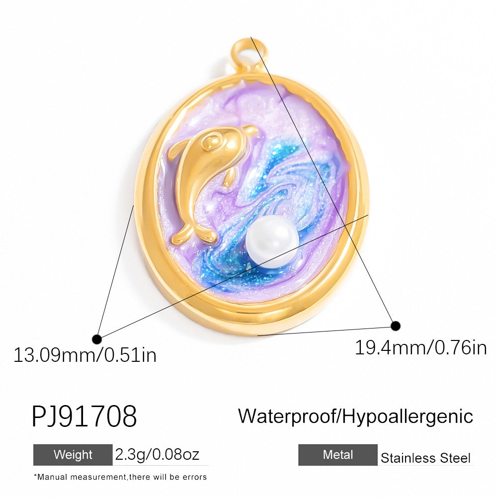 Ocean-Inspired Stainless Steel Pendant Necklace for Women