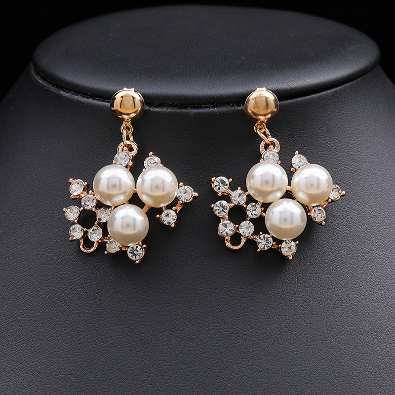 Elegant Pearl Necklace Set for Women - Gold Alloy Bridal Accessories