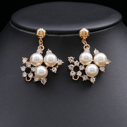 Elegant Pearl Necklace Set for Women - Gold Alloy Bridal Accessories