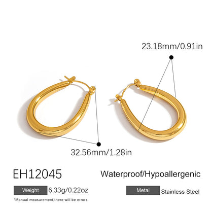 Exaggerated Geometric Stainless Steel Earrings Minimalist Design