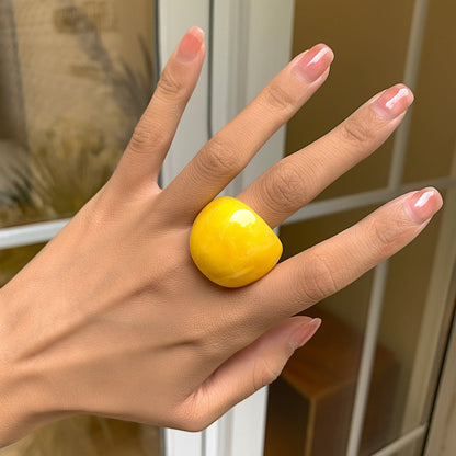 Trendy Geometric Acrylic Statement Ring For Women