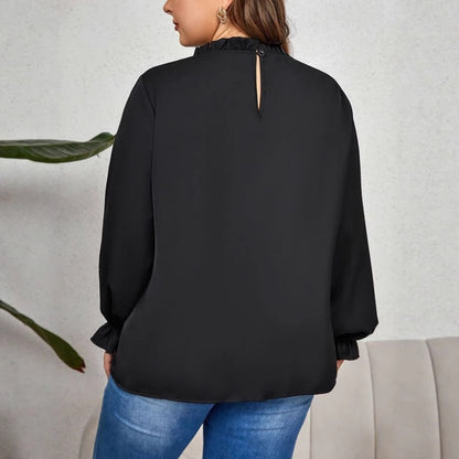 Loose-Fitting Geometric Pattern Long Sleeve Top