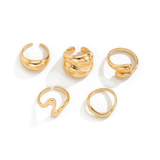Geometric Open-Cable Ring With Baroque Pearl
