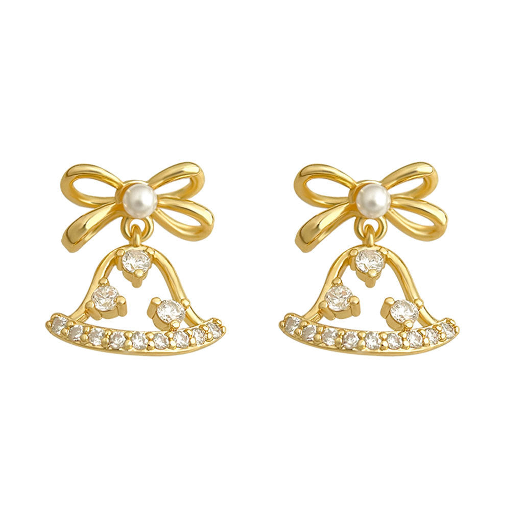 Elegant Hollow Bow Knot Bell Dangle Earring
