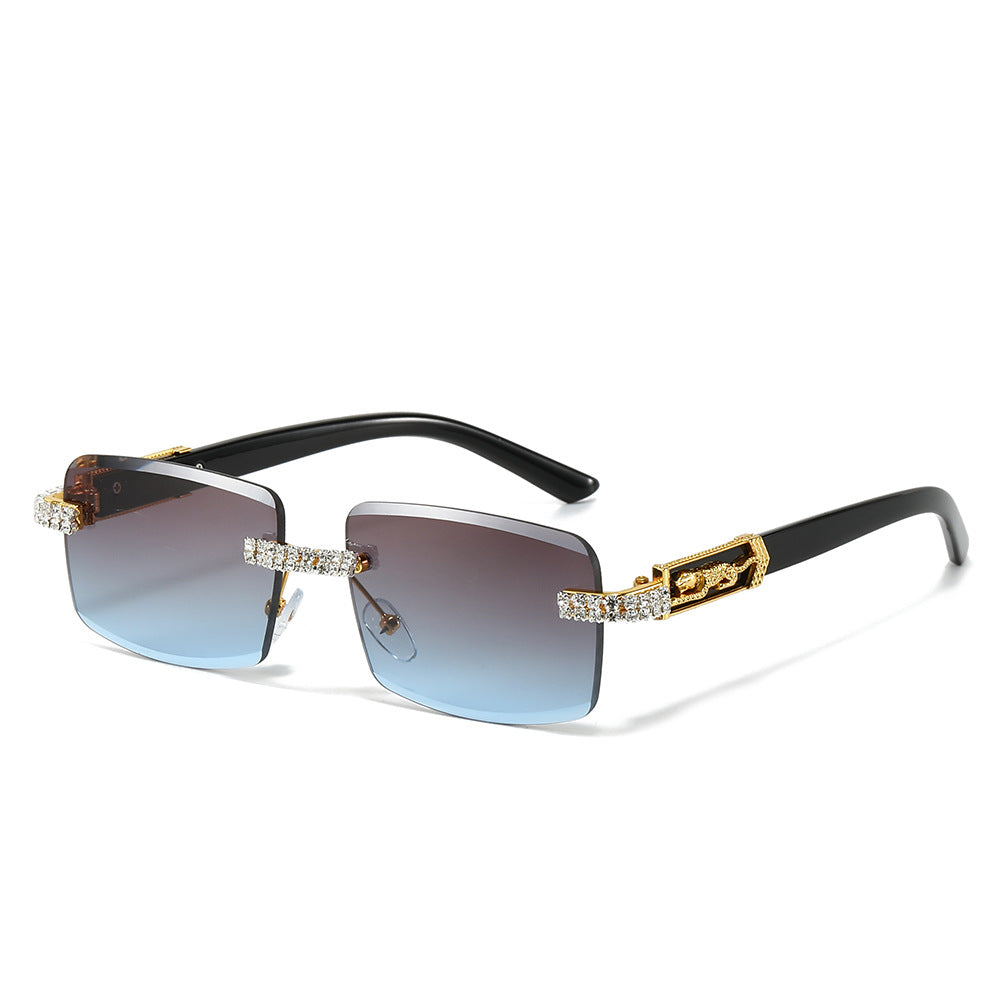 Fashionable Square Sunglasses with Diamond Cut Edges and UV400 Protection