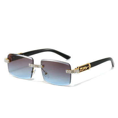 Fashionable Square Sunglasses with Diamond Cut Edges and UV400 Protection
