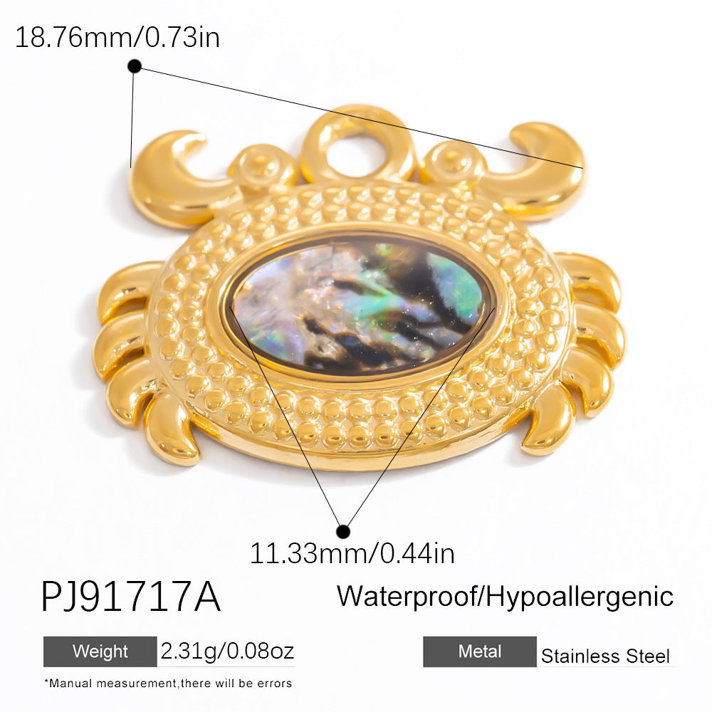 DIY Jewelry Accessories 18K Gold-Plated Stainless Steel Ocean-Inspired Bracelet Necklace Earring Pendant