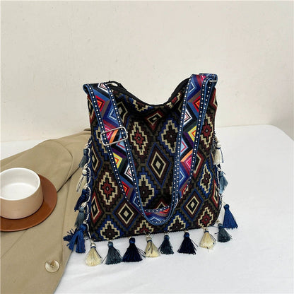 Tibetan Ethnic Style Bag Large Capacity Bohemian Shoulder Messenger Bag