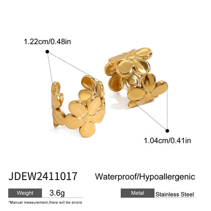 Flower Shaped Sweet Clip Earrings