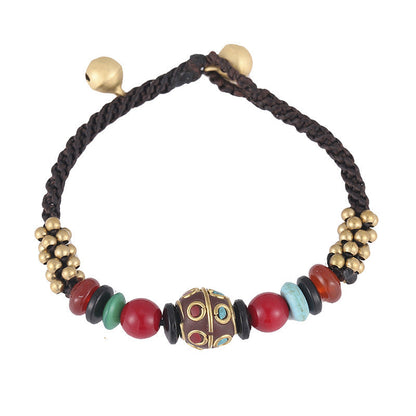 New National Style Jewelry Nepal Beads Turquoise Bracelet Retro Fashion Simple Hand-Woven Bracelet