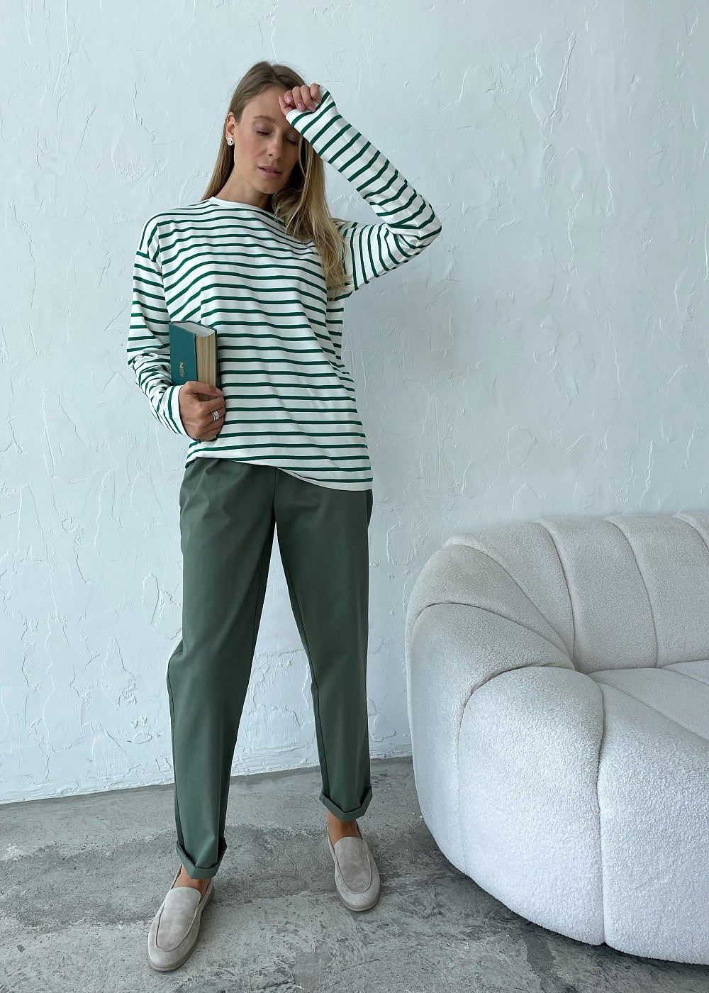 Rust Stripe Cotton Long Sleeve Tee