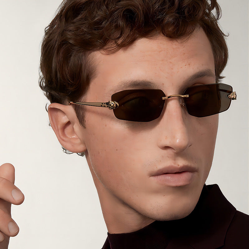 Trendy Fashion Frameless Leopard Sunglasses for Men and Women
