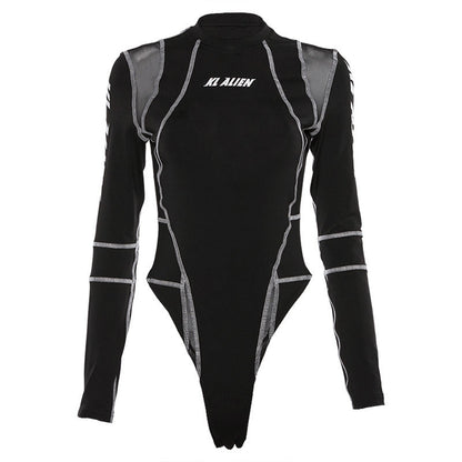 Elegant Sheer Printed Long Sleeve Jumpsuit