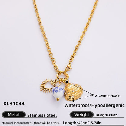 DIY Stainless Steel Heart Pendant Necklace with 18k Gold Plating