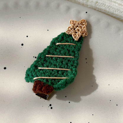 Sweet Hand Knitted Christmas Tree Hair Clip