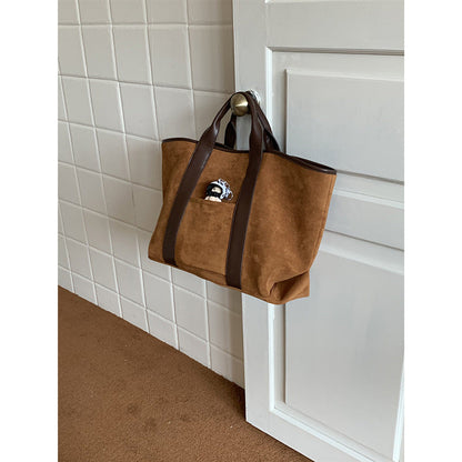 Simple Large Capacity Suede Tote Bag